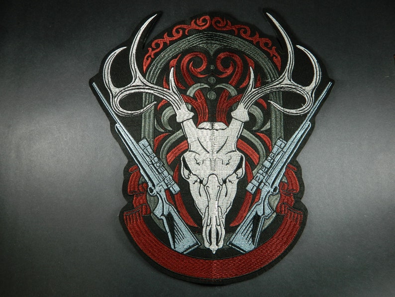 Jacket MASSIVE Deer Hunters Iron-On Embroidered Patch Big Deer Stag Hunting Patch Embroidery Iron-On Patch For Clothes Backpack 196