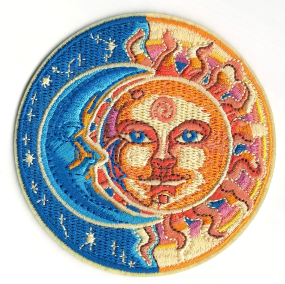 Download Sublime Sun And Moon Embroidery Patch Man In The Moon Etsy