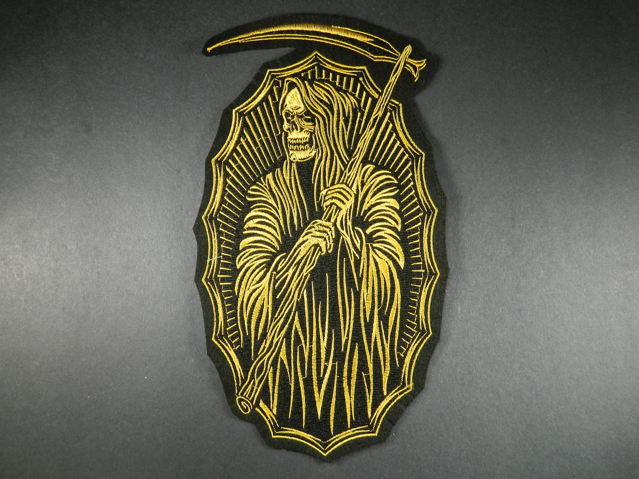 Grim Reaper Large Iron On Patch Quality Back Patches Badge 17 cm x 28.5 cm P570 