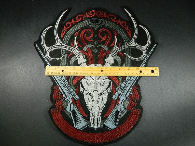 Jacket MASSIVE Deer Hunters Iron-On Embroidered Patch Big Deer Stag Hunting Patch Embroidery Iron-On Patch For Clothes Backpack 196