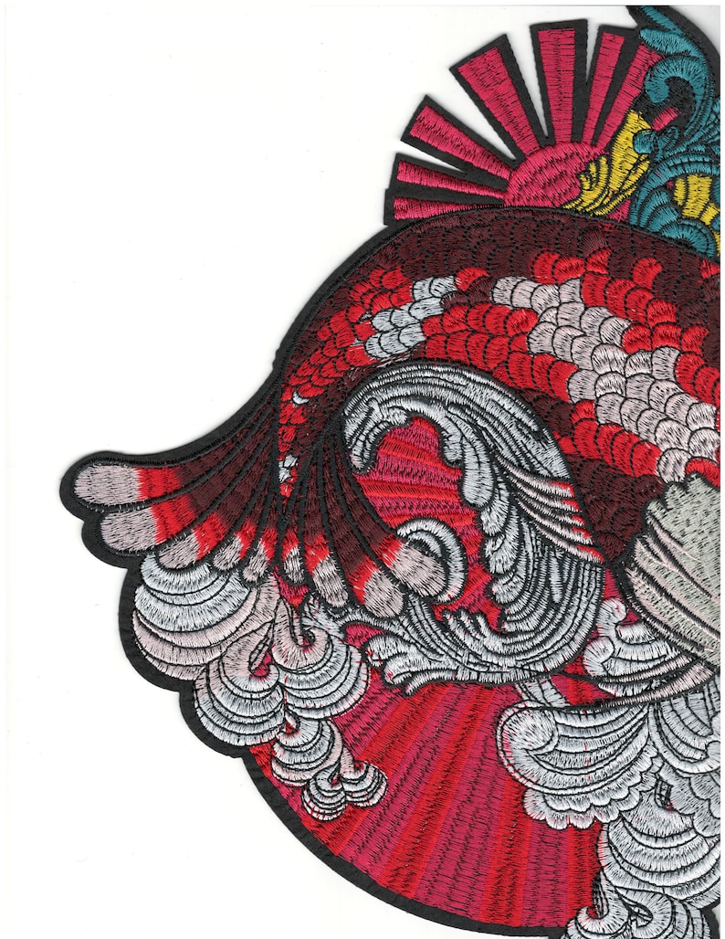 MASSIVE Japanese Koi Fish Statement Iron on Embroidered Patch Etsy Canada
