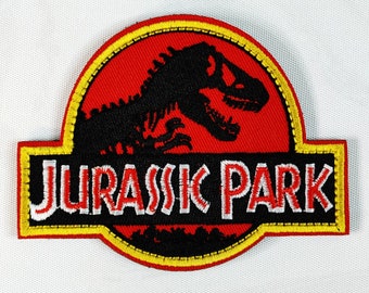 Jurassic Park Embroidery Patch - Hook & Loop Dinosaur Lovers Jurassic Park Embroidered Badge Patch - Hook And Loop Patch #B210