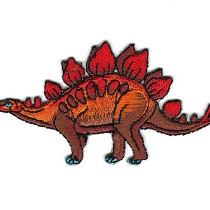 Colorful Kids Stegosaurus Dinosaur Embroidered Iron-On Patch - Adhesive Embroidery Stegosaurus Dinosaur Patch -  Kid Jacket Patch #B336