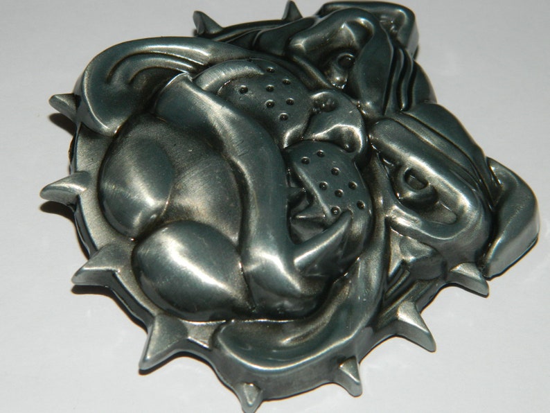 Unique Guys Belt Buckle Stylized Gray Metal Bulldog Belt Buckle Specialty Metal Belt Buckles Silver English Bulldog Metal Belt Buckle