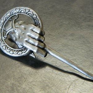 Gray Pewter GoT Hand of the King Pin - Game of Thrones Hand of the King Pin - Silver Gray Westeros Lapel Pin #B537