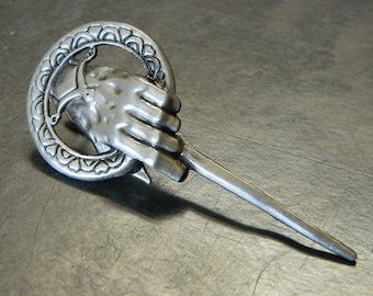 Gray Pewter GoT Hand of the King Pin - Game of Thrones Hand of the King Pin - Silver Gray Westeros Lapel Pin #B537