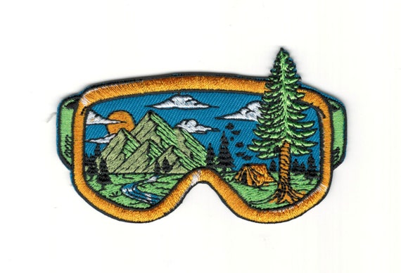 Skiing Embroidery Patch Ski or Snowboarding Goggles Nature Embroidered  Patch Iron-on Patches for Hats, Jeans, Jackets & More B182 