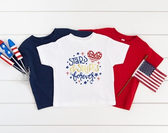 Stars and Stripes Forever /Patriotic/4th of July/ Independence Day Youth T-shirts/ Gildan/ LAT/ Rabbit Skins