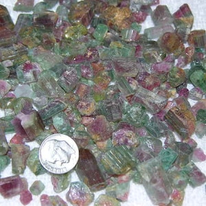 Watermelon tourmaline natural rough Nigeria 5-12mm 1/8-1/2 inch 3 gram lots 2-5 pieces