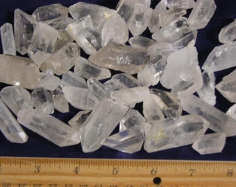 Quartz crystal points 1-2 inch 1/4 pound lots 4+ crystals
