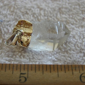 Quartz crystal point pendant with silver bail 3/4-1.25 inch DG33
