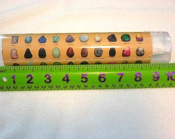 Rock & Mineral educational find sort identify kit w/color picture chart and stones