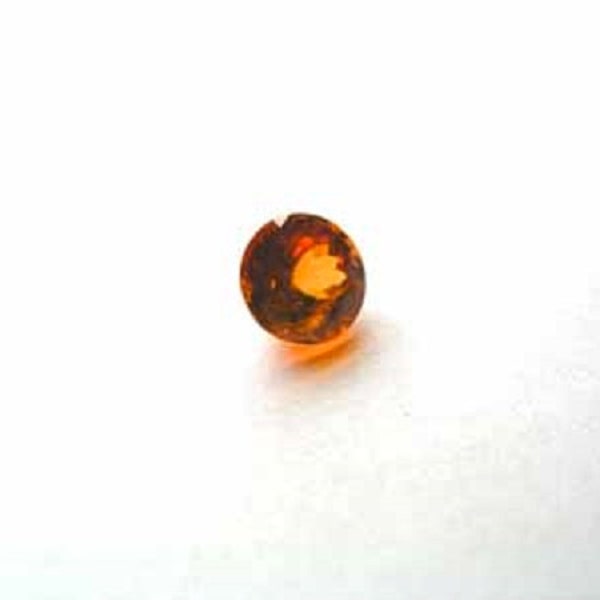 Orange garnet gemstone 6mm faceted round all natural