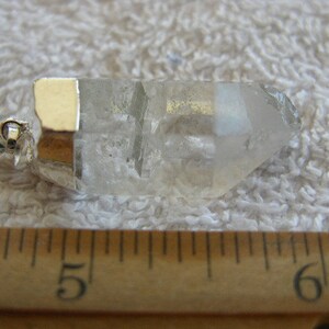 Quartz crystal point pendant with silver bail 3/4-1.25 inch  DG28