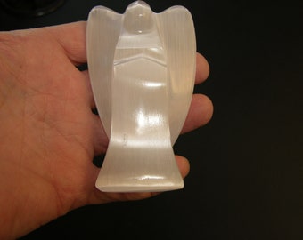 Selenite Angel 4 inches tall and 2.25 inch wide polished natural selenite