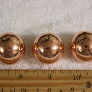 3 Copper balls spheres 1 1/8 inch diameter solid Michigan copper