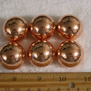 Copper balls spheres 1 1/8 inch diameter 6 balls per lot Michigan