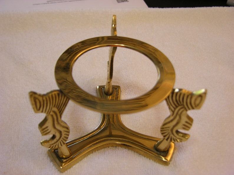 Brass Sphere Stand With Decorative Legs 3.5x3.25 Inch Good for Etsy
