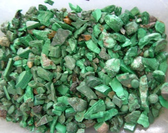 Malachite mine rough small/tiny pieces dust to 1/2 inch 1/4 pound lots