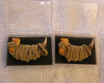 2 Bear Claw Lederband Halsketten simuliert 15 Zoll