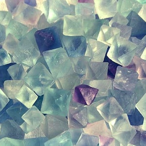 Fluorite Octahedral crystals 3/4 to 3/8 inch 6 crystal lots