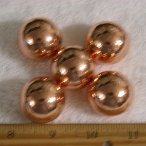 Copper balls spheres solid copper 1 1/8 inch diameter 5 balls per lot Michigan