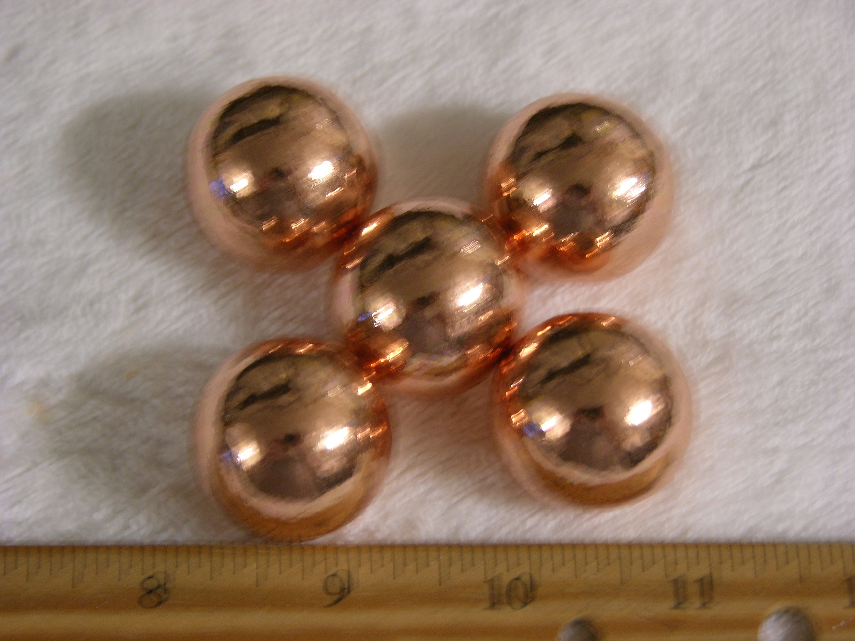 Copper balls spheres solid copper 1 1/8 inch diameter 5 balls Etsy