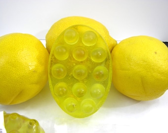 Citroenscrubrepen lot van 4 repen, handgemaakt, biologisch afbreekbaar en milieuvriendelijk