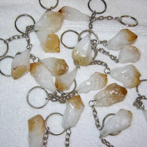 Citrine crystal point keychain one keychain per winner