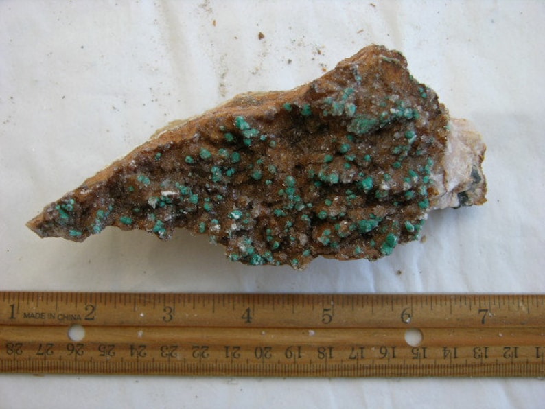 Cluster Ruller Dioptase Emerald Green on Calcite Barite W/quartz Tsumeb Namibia Africa ...