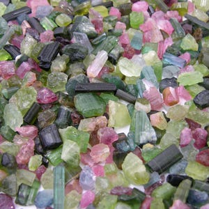Green red blue tourmaline crystal 4-12mm 1/8 pound lots