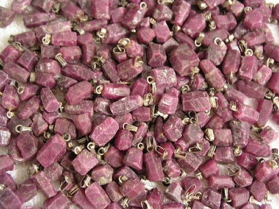 Ruby crystal pendants earrings with bail 1/2-1/4 inch 3 pendants per lot
