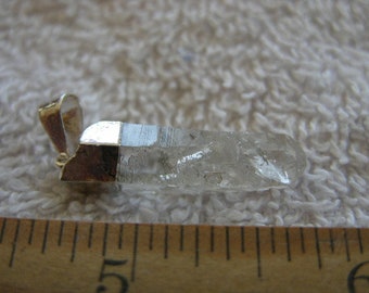 Quartz crystal point pendant with silver bail 3/4-1.25 inch  DG25