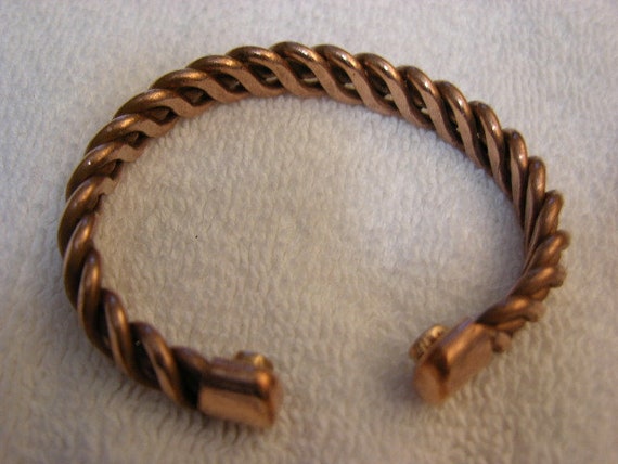 Solid Braided Copper Healing Bracelet Easily Adjustable W/magnetic