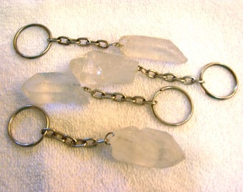Clear quartz crystal key-chain key ring 1 per lot