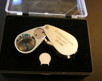Juwelier beleuchtete Lupe 20 x 18 mm mit Etui 20 x Vergrößerung 18 mm Sehfeld