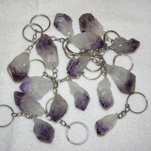 Amethyst crystal point keychain one keychain per winner