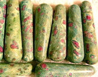 Ruby in zoisite tapered polished massage wand 3-4 inch 1 wand per lot