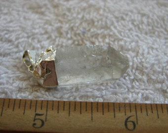 Quartz crystal point pendant with silver bail 3/4-1.25 inch  DG29