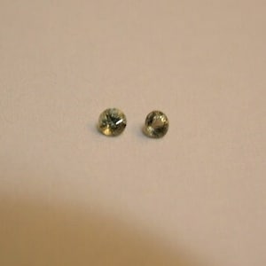 Green sapphire Songea Tanzania RARE gemstones 2.5mm faceted round pair all natural