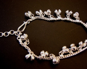 Ankle Bracelet Silver anklet Foot Jewelry 9 inch adjustable