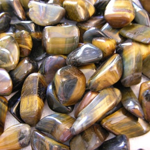 Tigers eye golden blue tumble polished 1/2 to 1 inch 1/4 pound lots