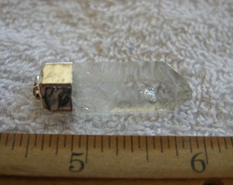 Quartz crystal point pendant with silver bail 3/4-1.25 inch  DG30