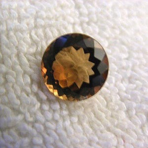 Topaz champagne gemstone 12mm 7.09 carats round faceted all natural