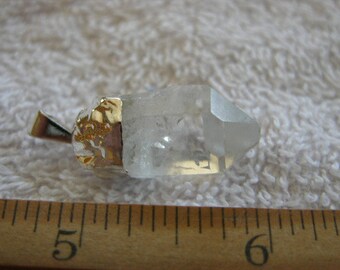 Quartz crystal point pendant with silver bail 3/4-1.25 inch  DG26