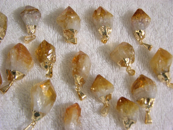 Coppia Orecchini Pendenti NKlaus In Oro Giallo 333 (8 Carati) Con Citrino E Zirconia, 13x8 Mm