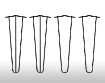 4x Hårnålsben Bordsben 30 cm Hårnålsben Mid Century Bordsben