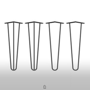 4x Pieds de table en épingle à cheveux 35 cm Pieds de table en épingle à cheveux Pieds de table du milieu du siècle