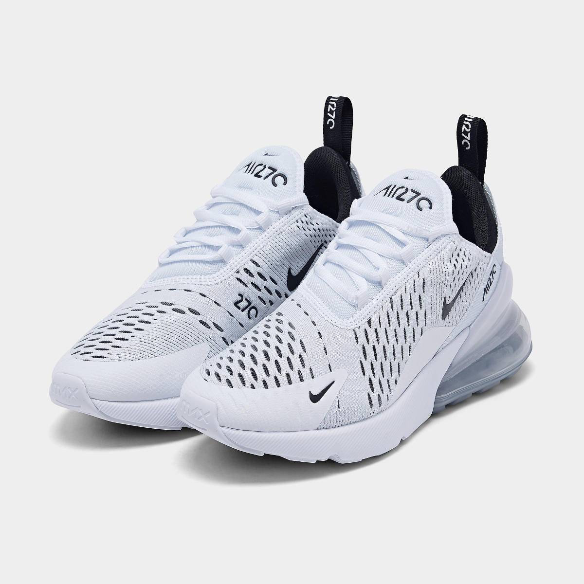 Swarovski Women's Nike Air Max 270 White Sneakers Customized with Swarovski Crystals Custom 