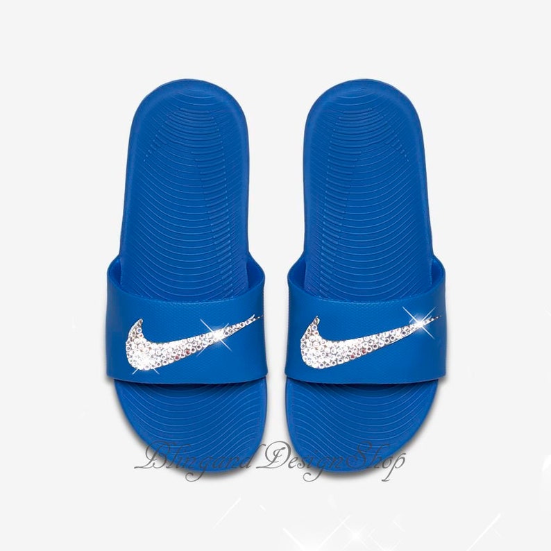 blue nike sandals